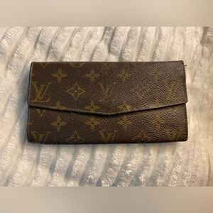 Louis Vuitton ebene leather long wallet